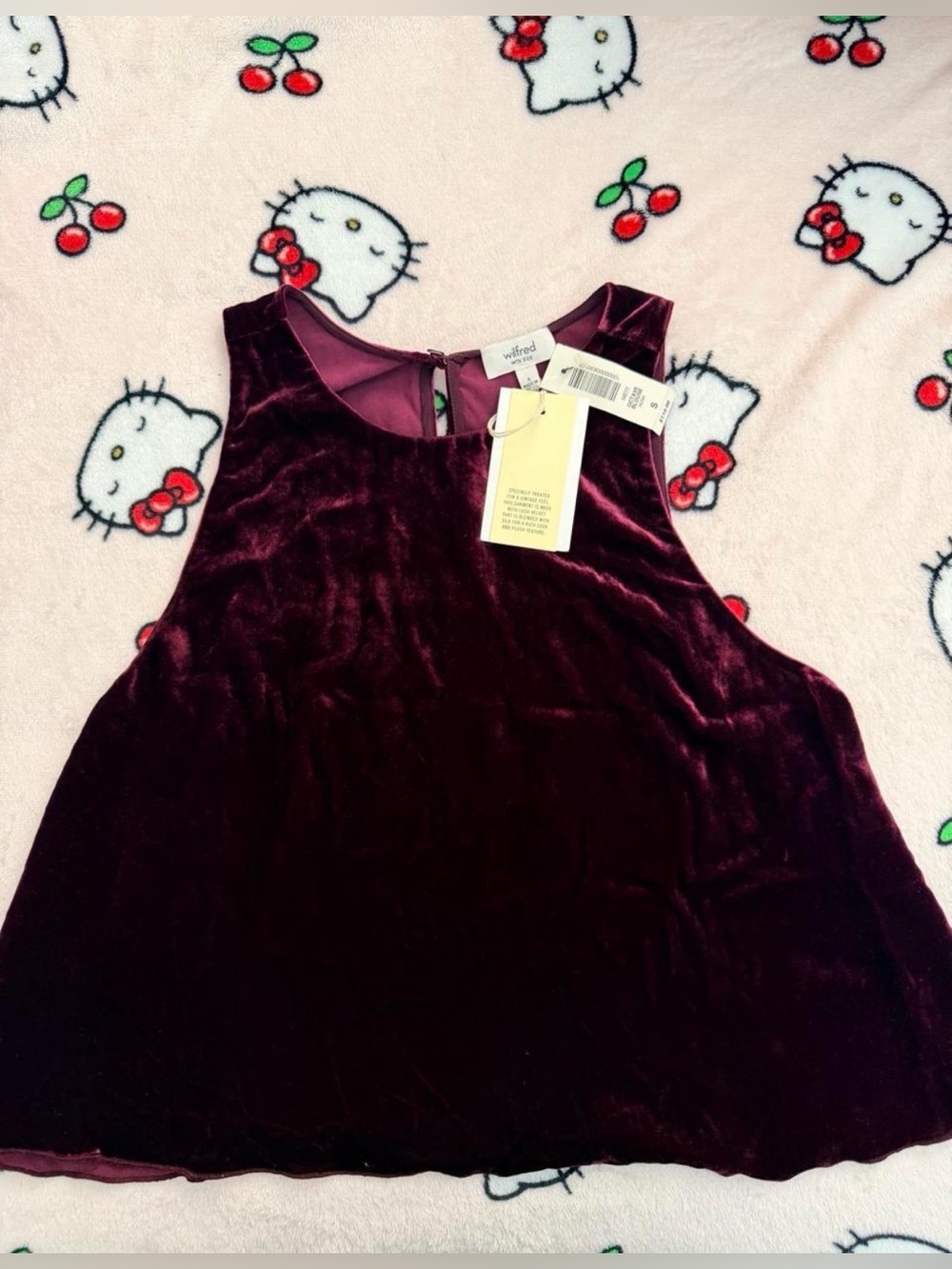 Wilfred Burgundy Velvet Octave Blouse NWT